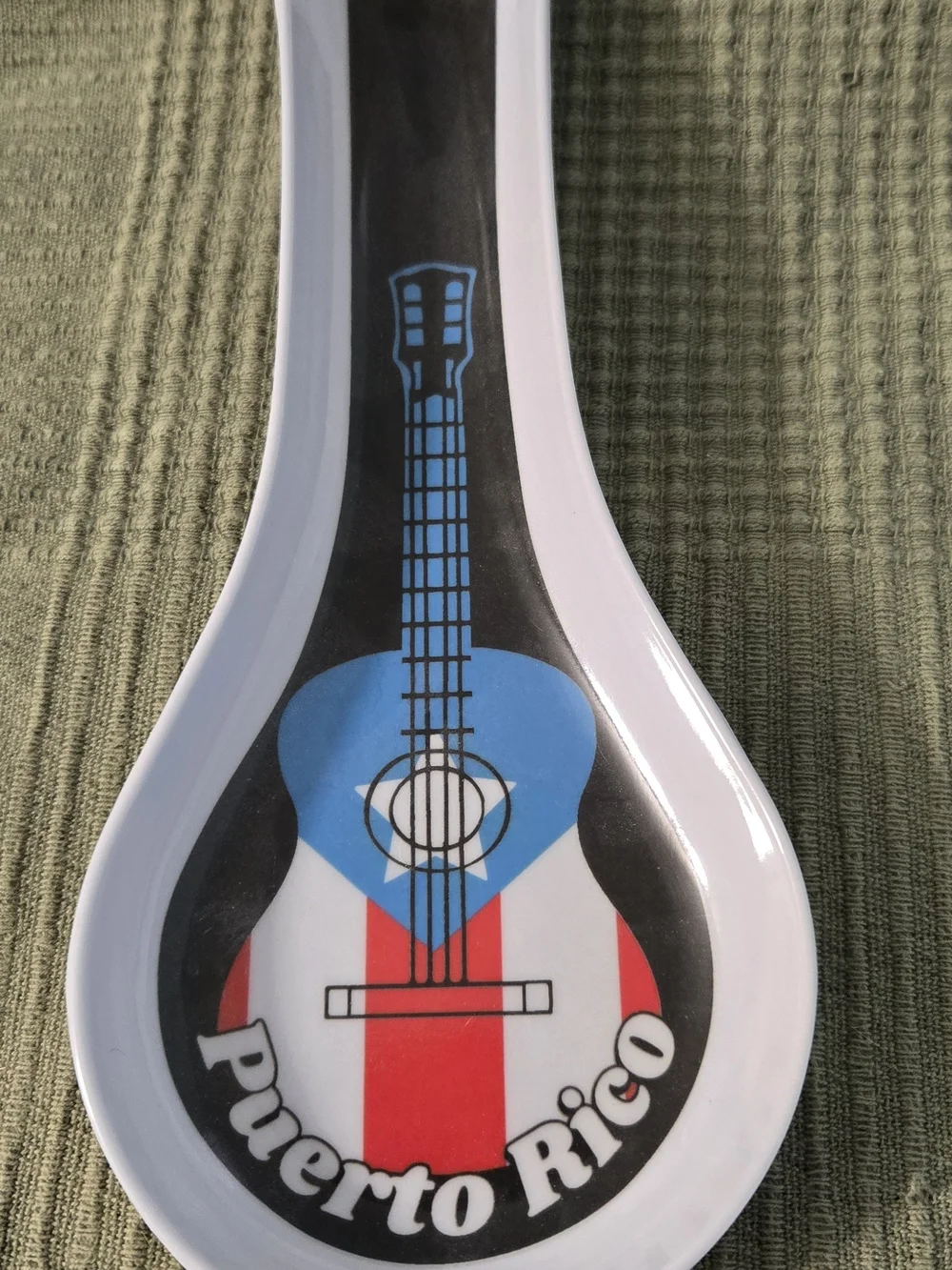 Puerto Rico Guitar Spoon Rest - Blue, Red, White